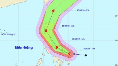   Xuất hiện bão cấp 13 gần Biển Đông