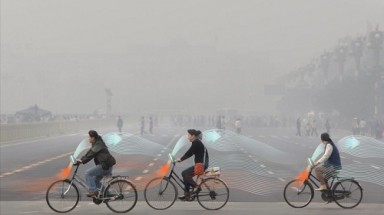  Xe đạp "ăn" khói mù và nhả không khí sạch ở Trung Quốc