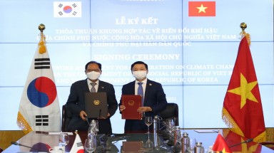 Ký kết Thỏa thuận khung hợp tác về biến đổi khí hậu giữa Chính phủ Việt Nam và Chính phủ Hàn Quốc