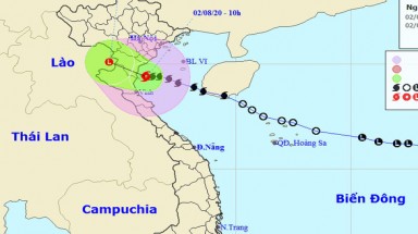  Bão đang ven bờ Thái Bình - Nghệ An, gió giật cấp 10
