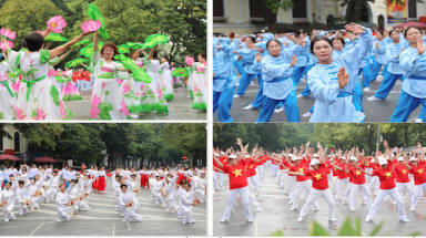  Hơn 2.000 người cao tuổi Hà Nội đồng diễn dưỡng sinh chào mừng Ngày quốc tế người cao tuổi