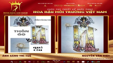  Tác phẩm dự thi thiết kế Quốc phục dành cho đại diện Việt Nam tại Miss Eco: QP 055 - Ánh Sáng Trí Tuệ