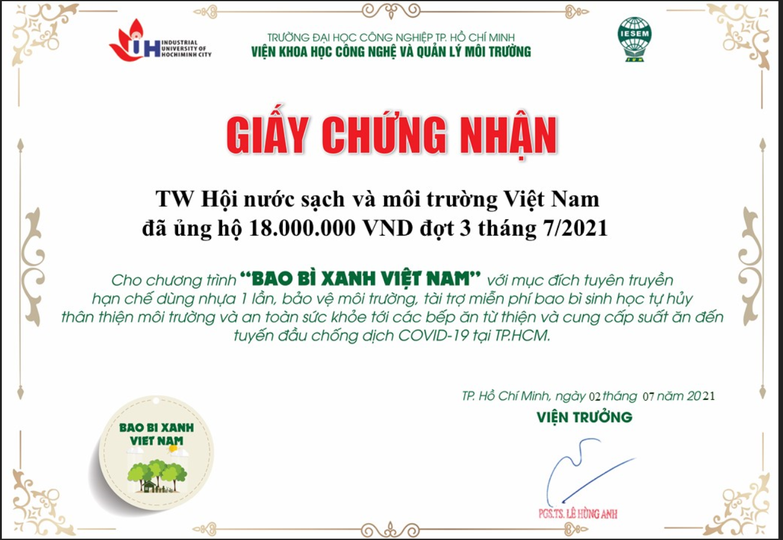 Chung tay chống dịch bảo vệ môi trường cùng chương trình Bao Bì Xanh Việt Nam